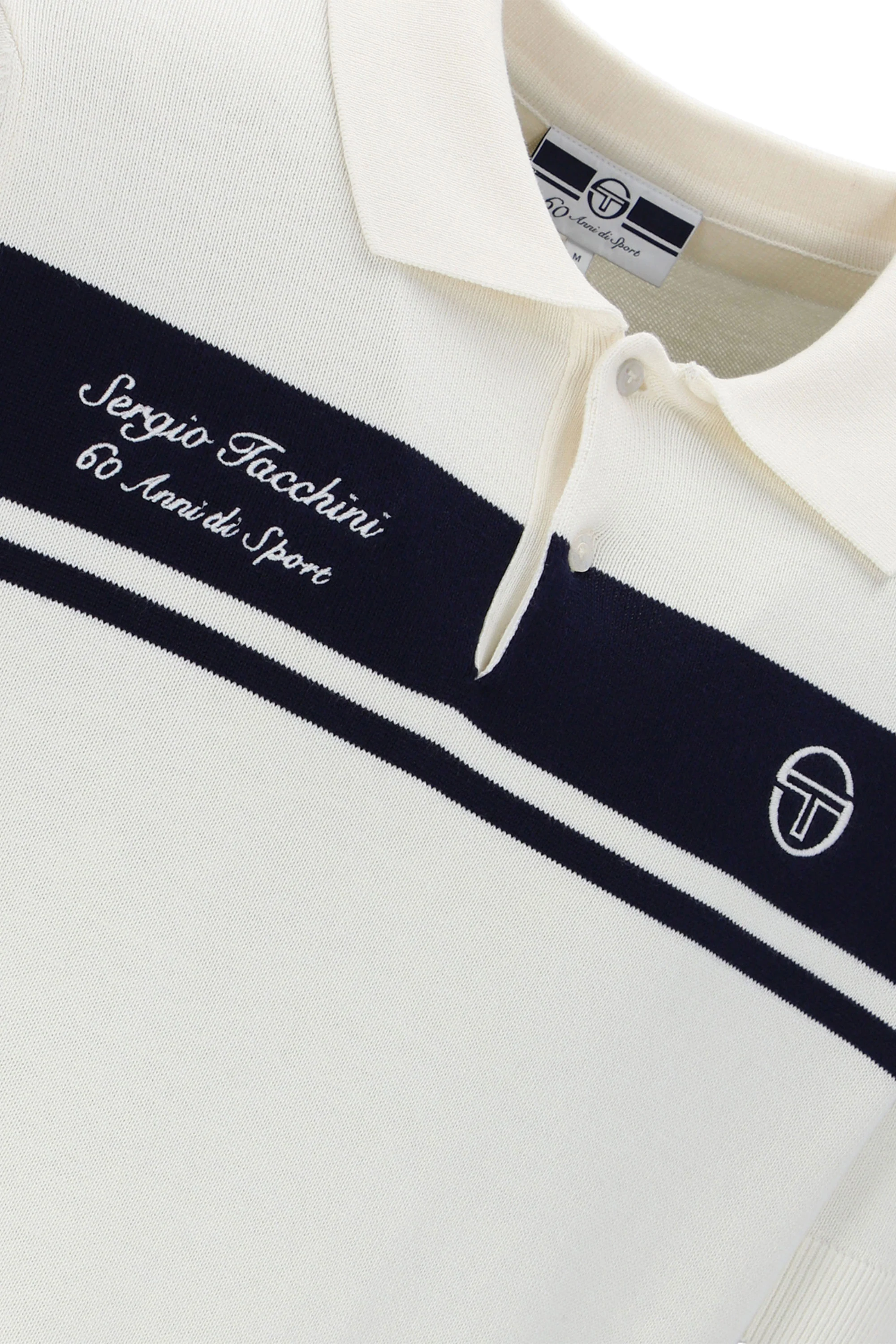 SERGIO TACCHINI 60th ANNIVERSARY YOUNGLINE KNITTED POLO GARDENIA/MARITIME BLUE - Image 4