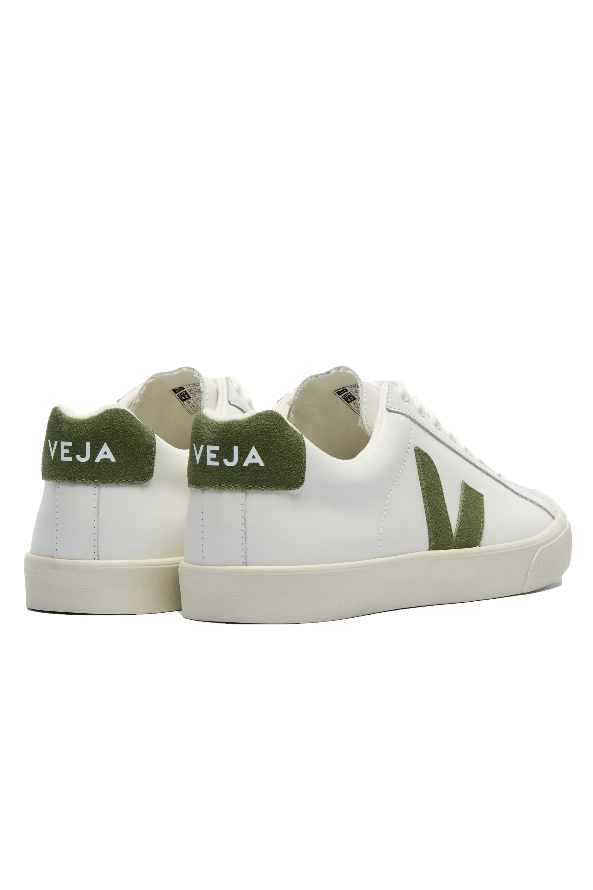 VEJA ESPLAR LOGO LEATHER TRAINER EXTRA-WHITE_KIWI - Image 2