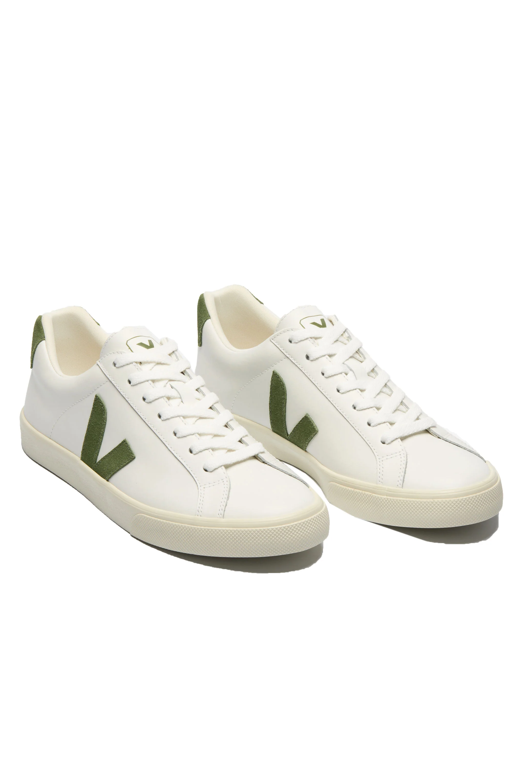 VEJA ESPLAR LOGO LEATHER TRAINER EXTRA-WHITE_KIWI - Image 3